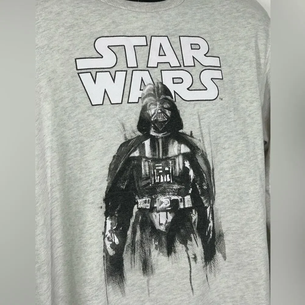 Pull&Bear Star Wars Graphic Sweatshirt XL Gray Oversized Crewneck Disney Logo